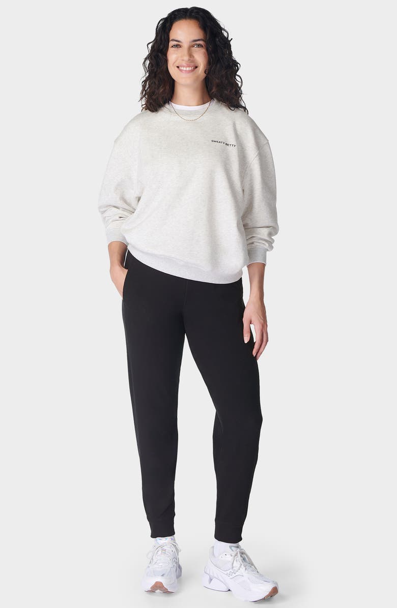 Sweaty Betty Luxe Fleece Joggers, Alternate, color, Black