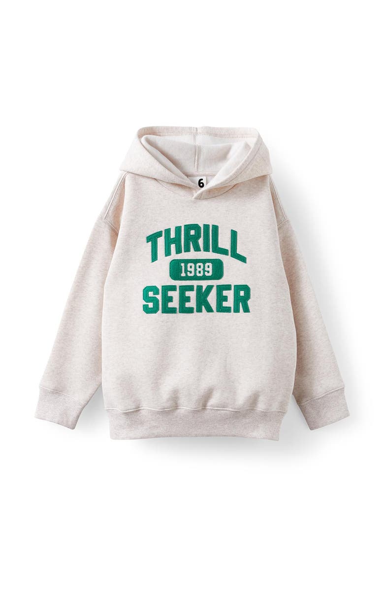 Cotton On Kids Kid's Sammy Oversize Hoodie, Main, color, Oatmeal Marle Thrill Seeker