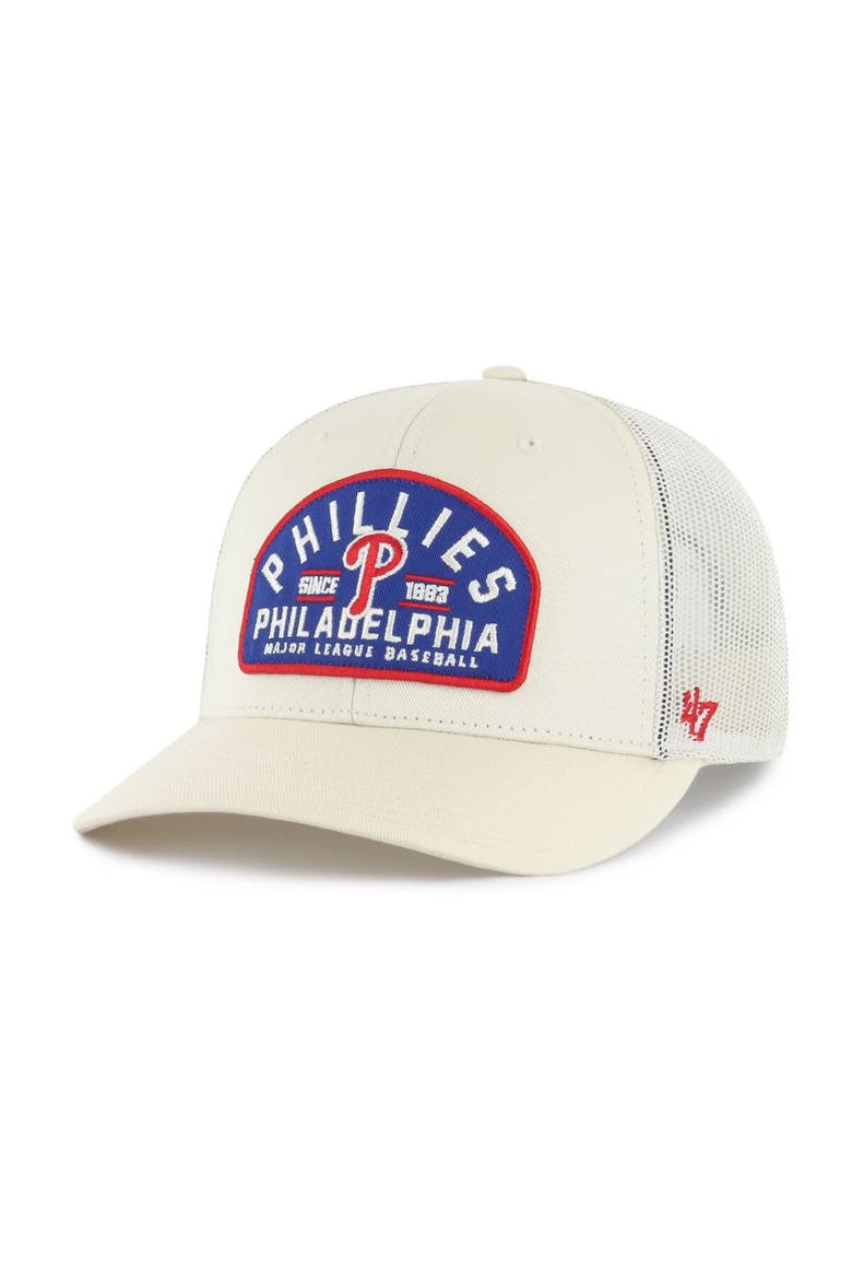 Men's '47  Cream Philadelphia Phillies Leland Adjustable Trucker Hat, Main, color, Cream