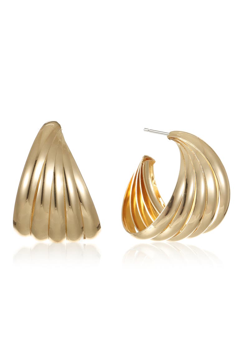 Lines Medium Hoop Earrings, Main, color, GOLD