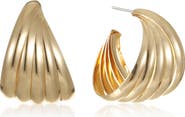 Ettika Lines Medium Hoop Earrings
