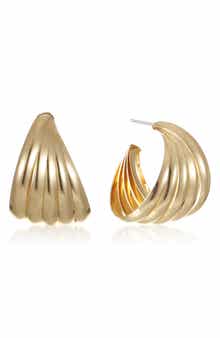 Ettika Lines Medium Hoop Earrings