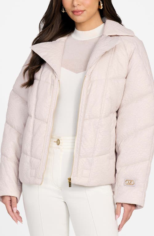 Marciano Estella Quilted Puffer Jacket With Faux Fur Trim In Pink