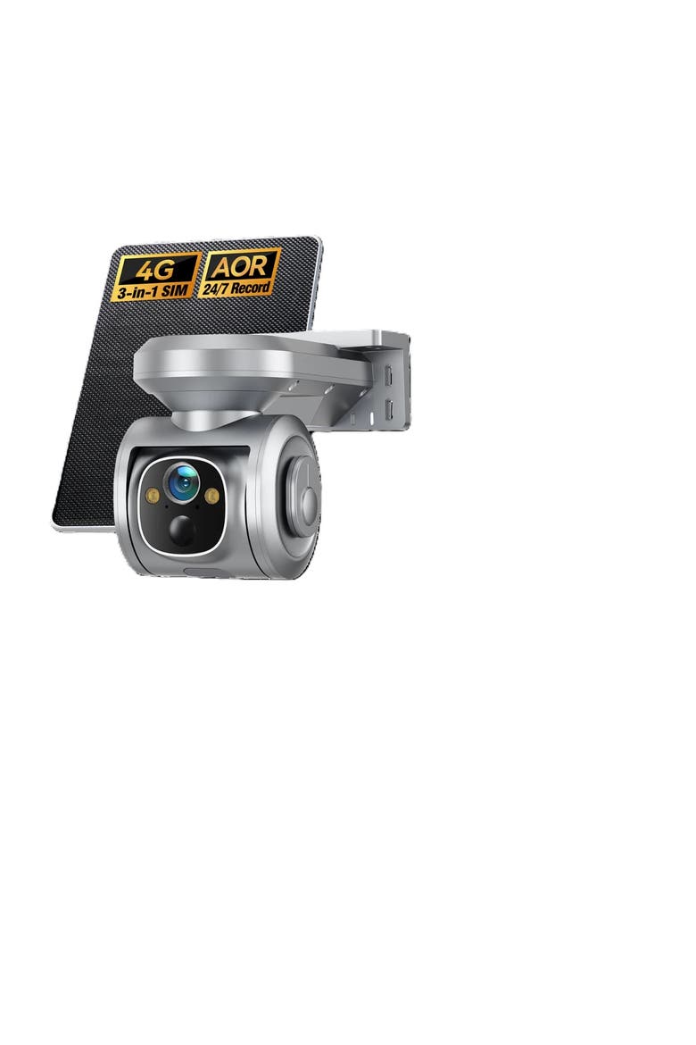 4G Cellular Pan & Tilt Camera with Solar Panel with 1 Year 12GB data, Main, color, White
