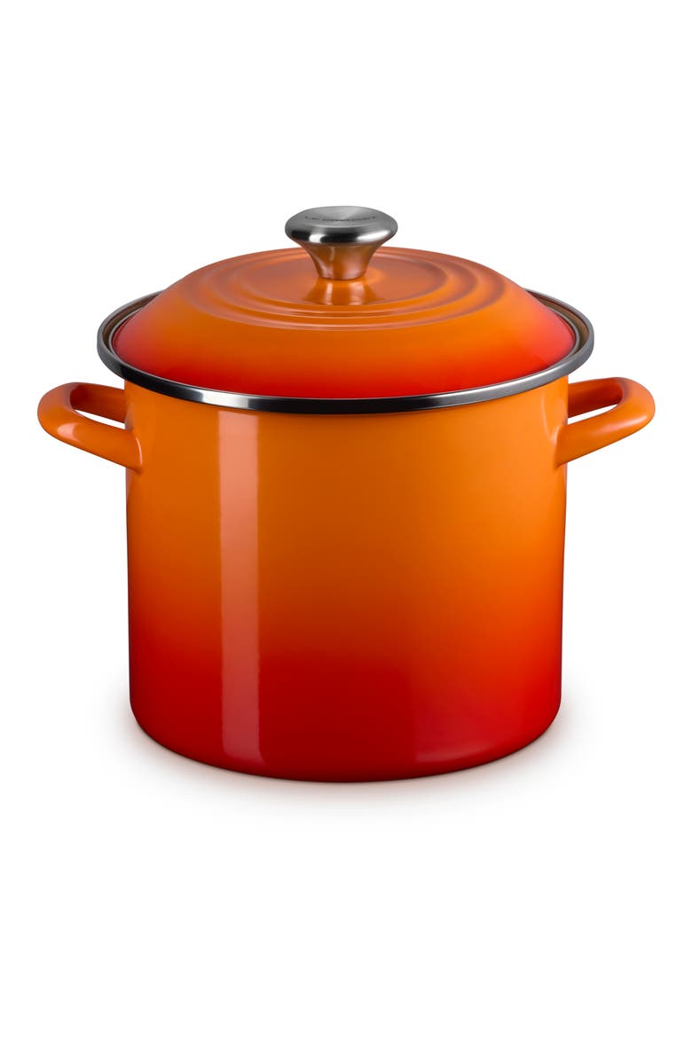 8-Quart Enameled Stainless Steel Stock Pot, Alternate, color, FLAME