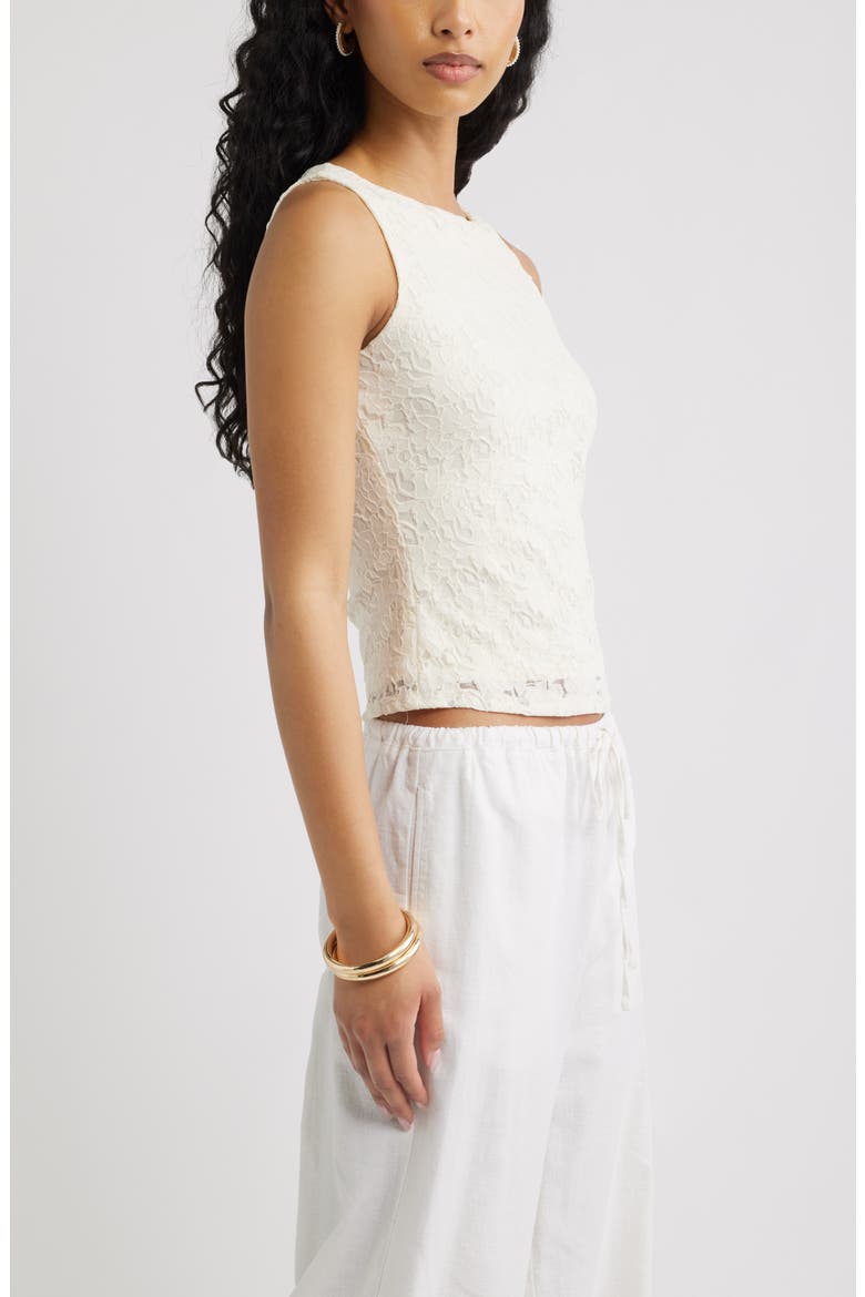 Sleeveless Lace Shell, Alternate, color, IVORY