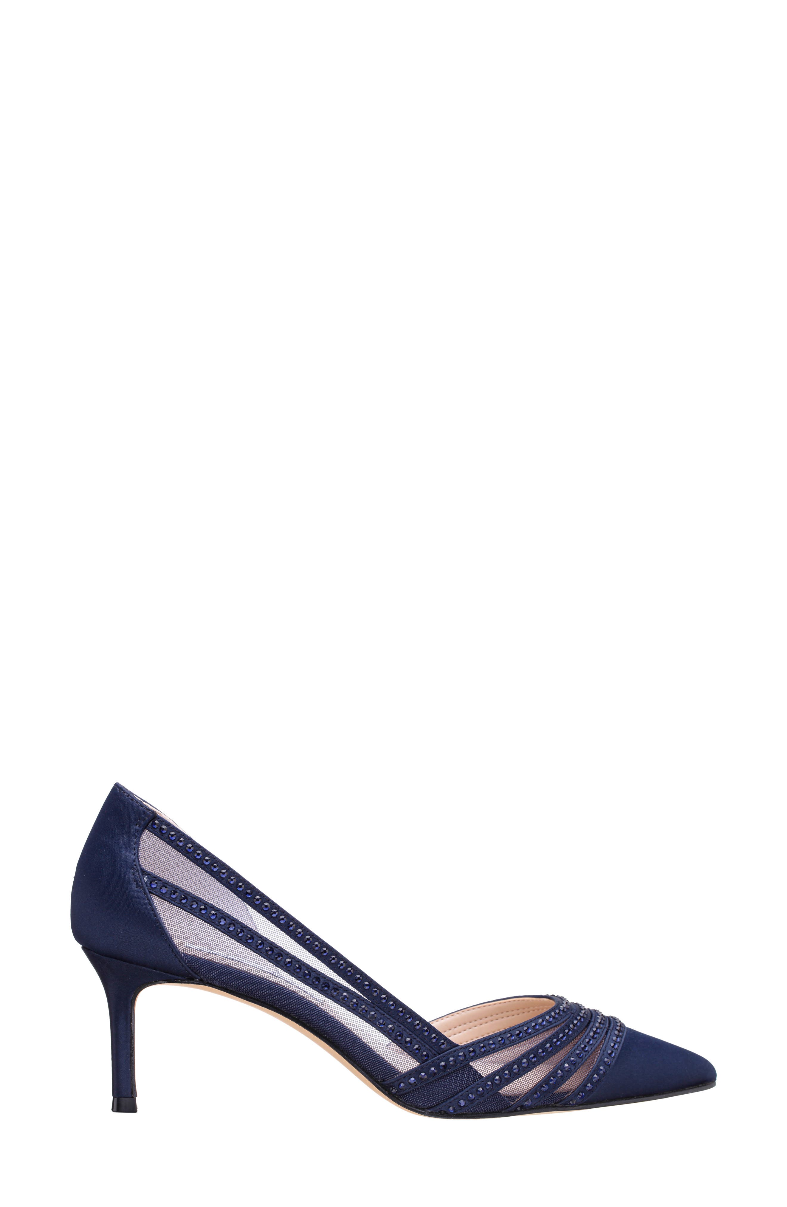 Noreen Pointed Toe Half d'Orsay Pump, Alternate, color, NEW NAVY