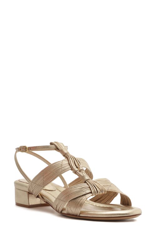 Alexandre Birman Olga Metallic Leather Block-heel Strappy Sandals