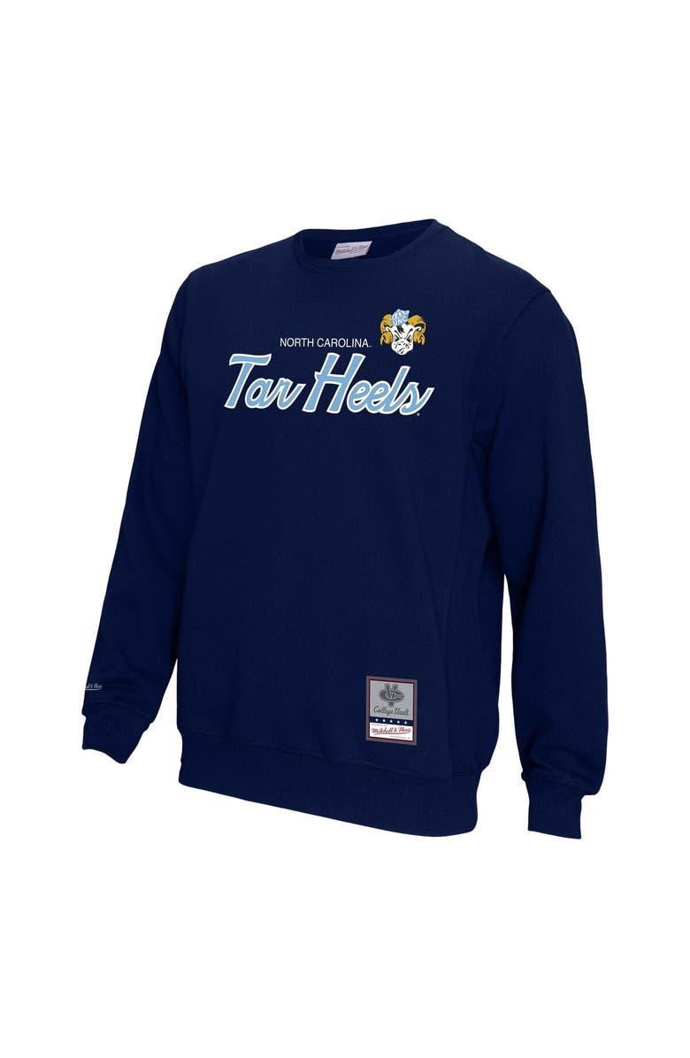 Mitchell & Ness Men's Mitchell & Ness Navy North Carolina Tar Heels Elite Script Pullover Sweatshirt, Alternate, color, Navy
