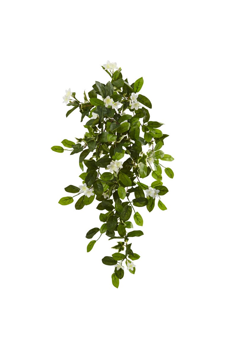19-in Mixed Stephanotis & Ivy Hanging Artificial Plant, Main, color, Green