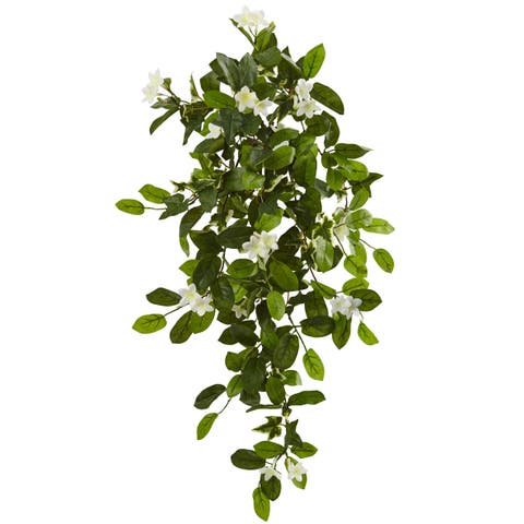 19-in Mixed Stephanotis & Ivy Hanging Artificial Plant (Set of 4)