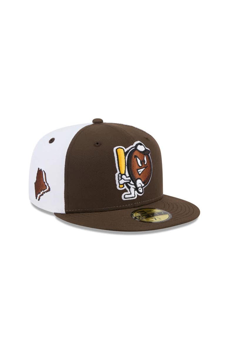 New Era Men's New Era  Brown Portland Sea Dogs Theme Nights 59FIFTY Fitted Hat, Alternate, color, 
