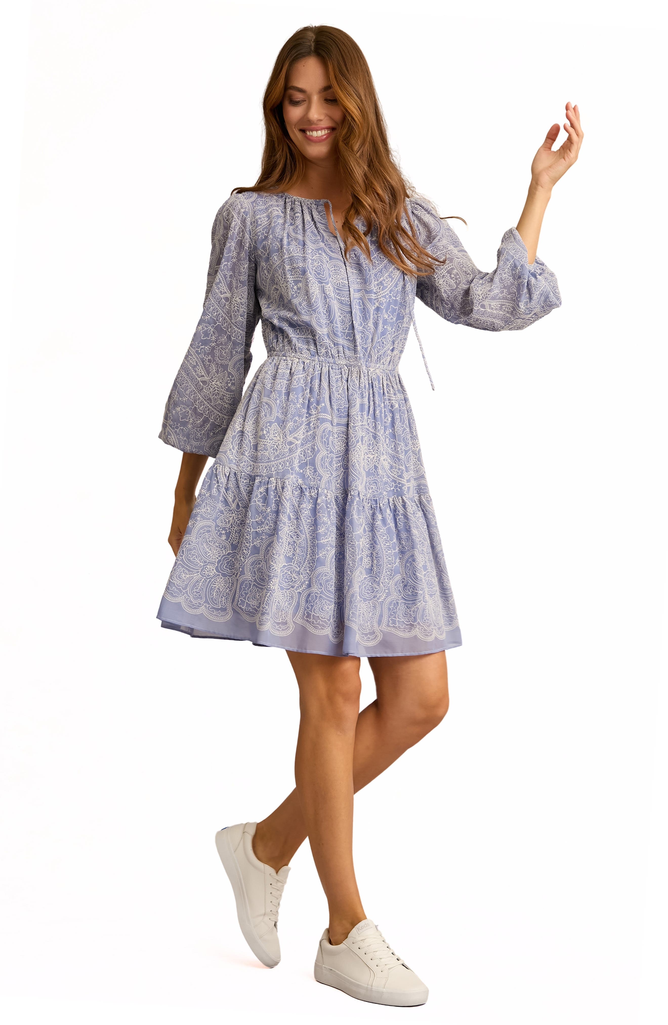 Embroidered Long Sleeve Dress - image 4