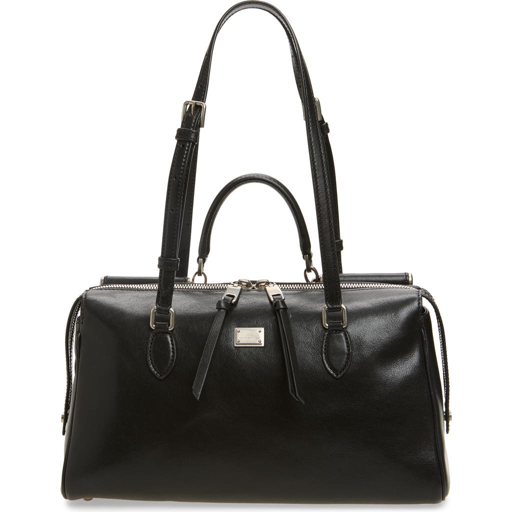 Dolce & Gabbana Vittoria Black Calfskin Bag In Black