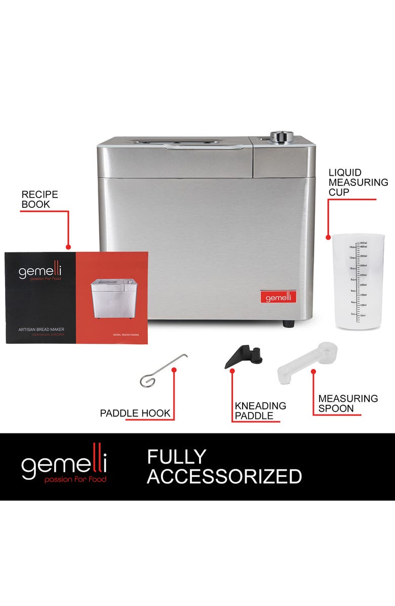 Gemelli Home 2LB Artisan Bread Maker, Alternate, color, Silver