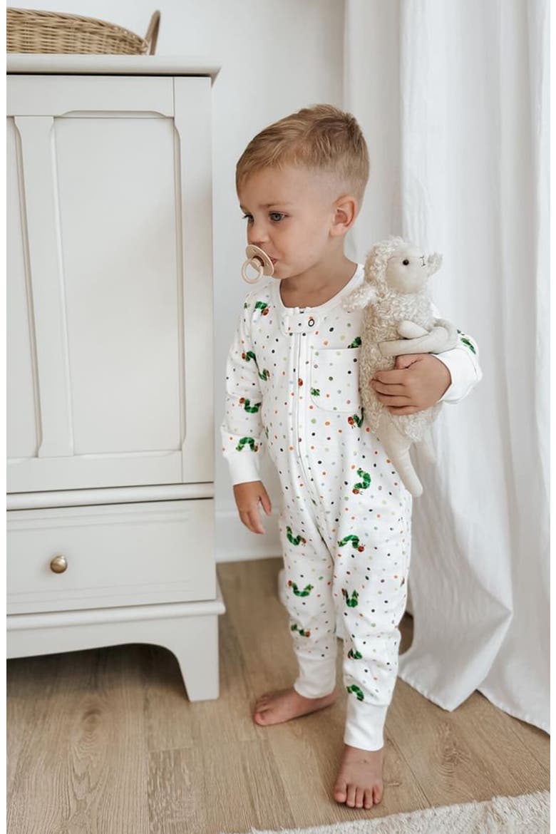 x 'The Very Hungry Caterpillar™' Organic Cotton Romper, Alternate, color, CATERPILLAR