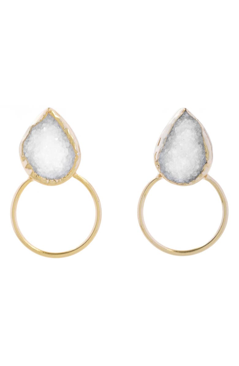 SAACHI Druzy Hoop Earrings, Main, color, 