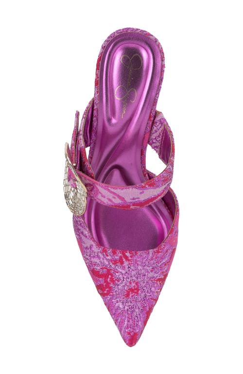 Jessica Simpson Favica Embellished Satin Slide Mule In Purple