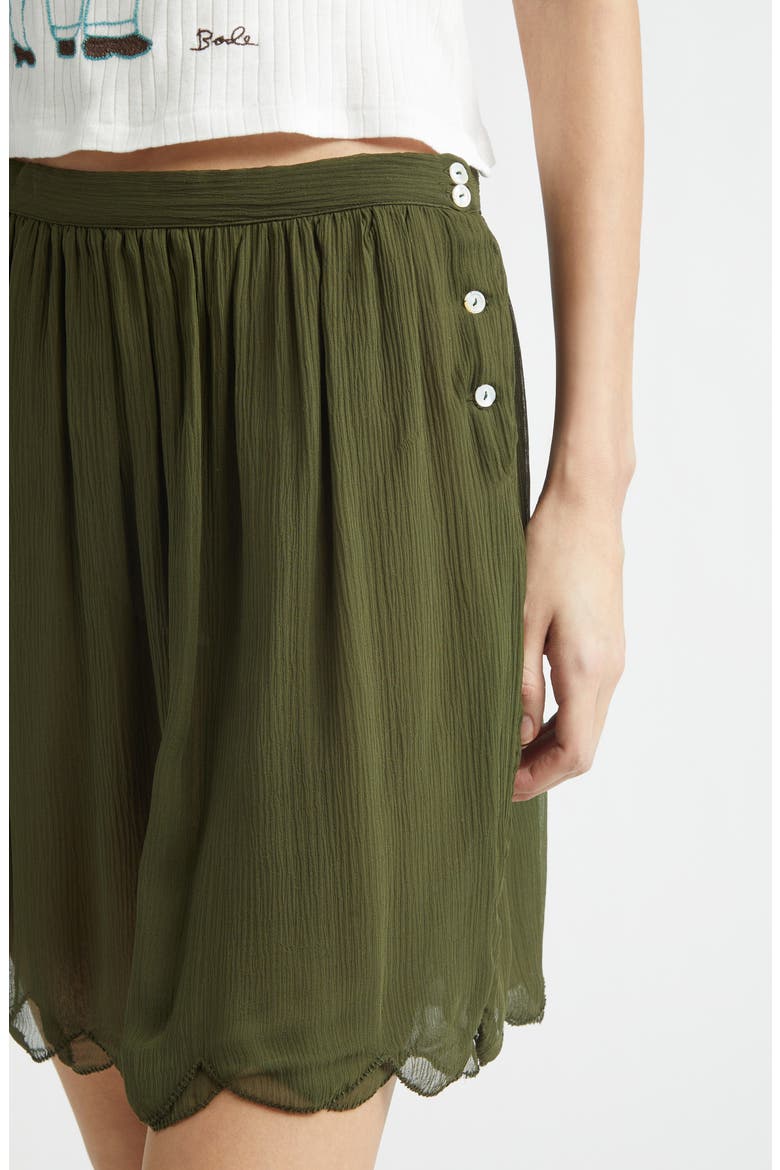 Mab Button Silk Georgette Skirt, Alternate, color, OLIVE