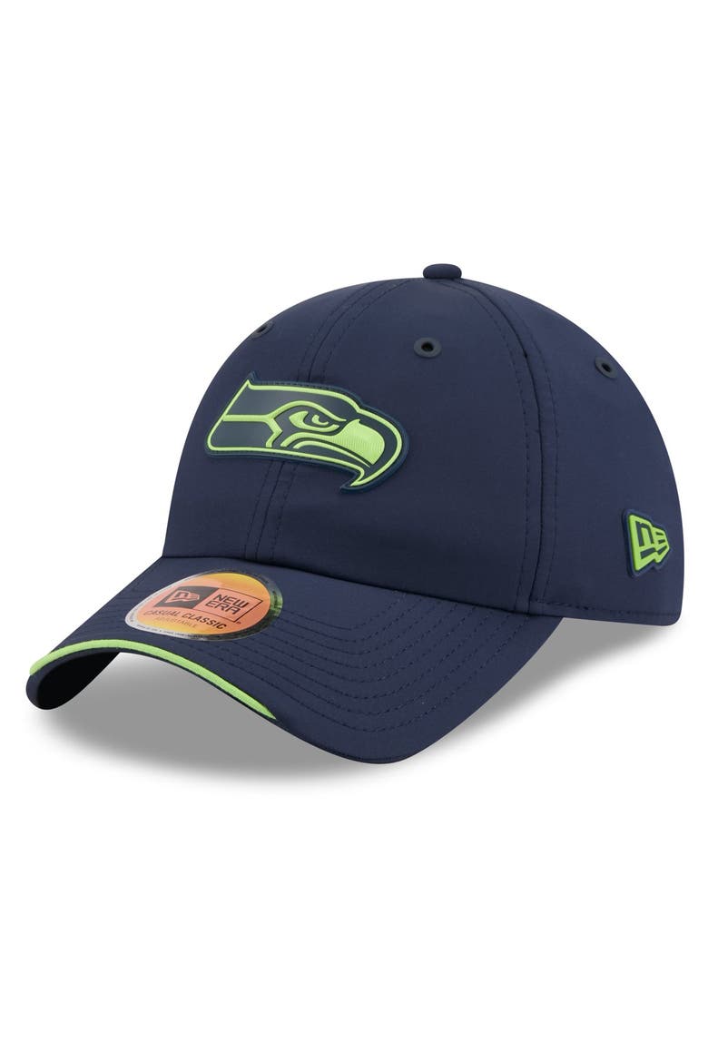 Men's New Era College Navy Seattle Seahawks 2026 Sideline Casual Classic Adjustable Hat, Main, color, College Navy