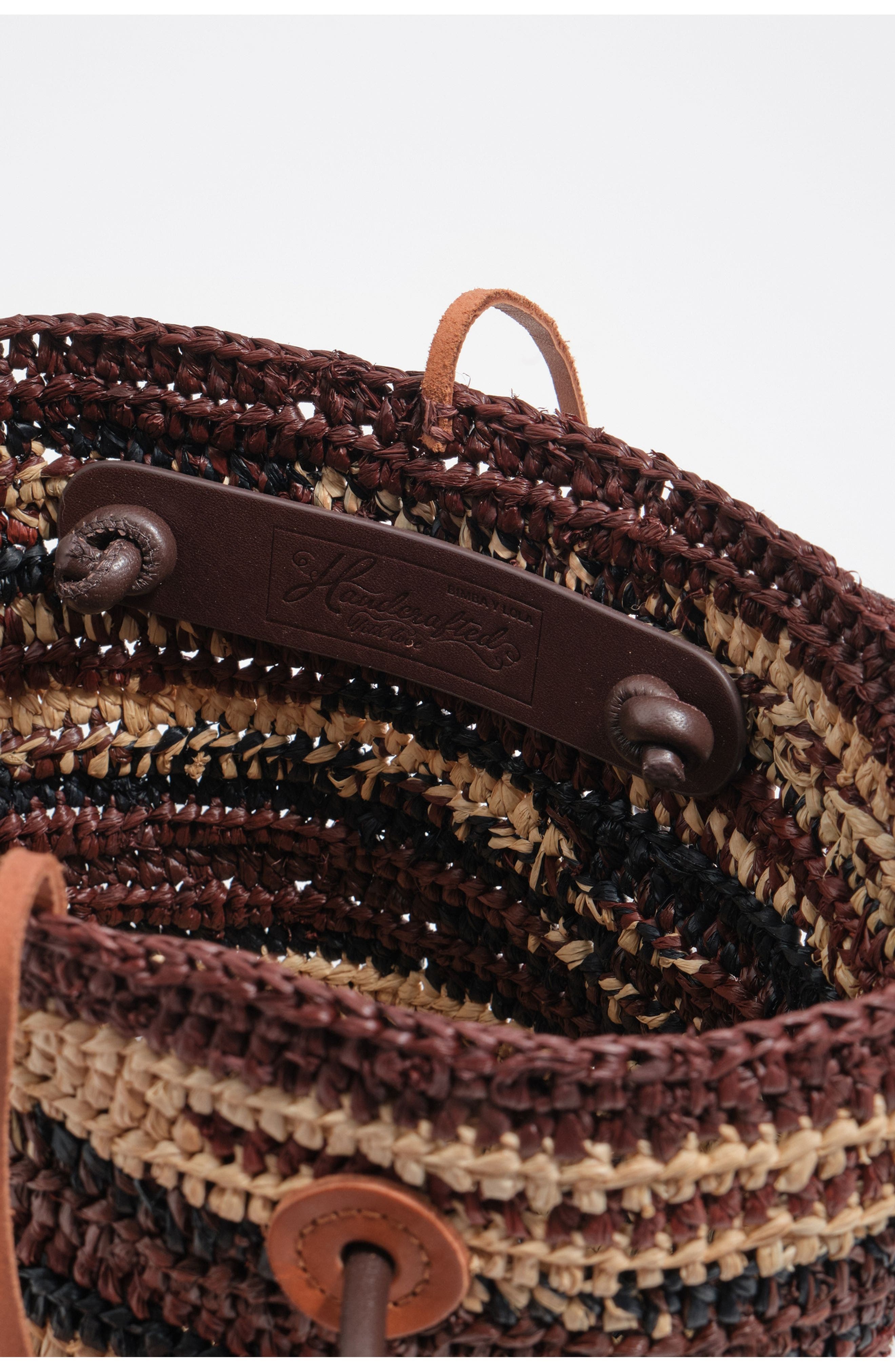 Bimba y Lola Small Affia Basket Bag, Alternate, color, Dark Brown