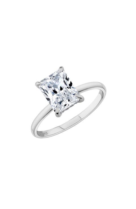 Radiant Cut Cubic Zirconia Solitaire Ring