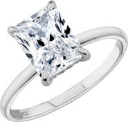 Crislu Radiant Cut Cubic Zirconia Solitaire Ring