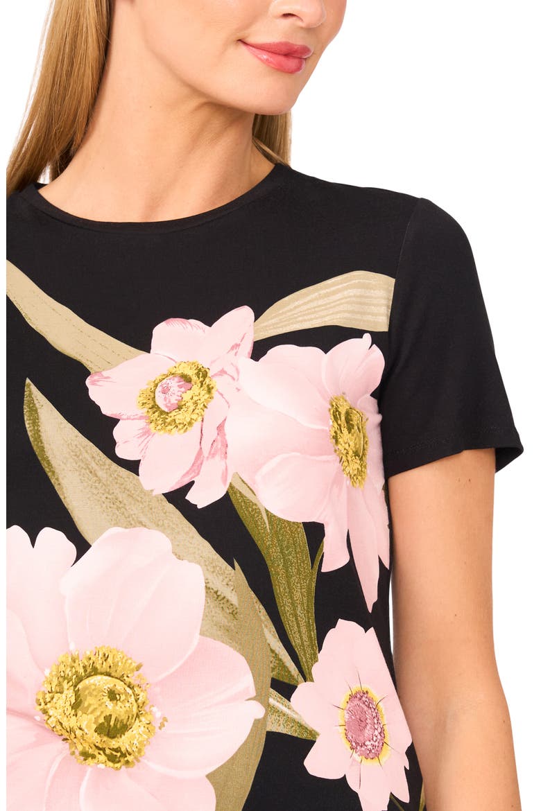 Blushing Petal T-Shirt, Alternate, color, RICH BLACK
