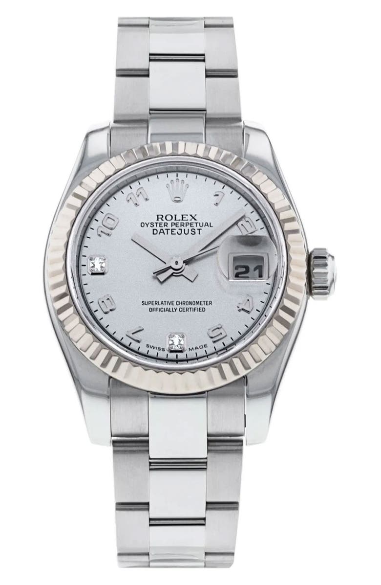 Watchfinder & Co. Rolex Preowned Lady DateJust Diamond Bracelet Watch, 28mm, Main, color, 
