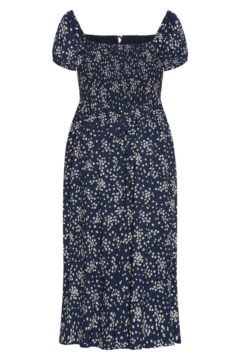 Abbigail Floral Print Short Sleeve Midi Dress, Alternate, color, CHARMING DITSY