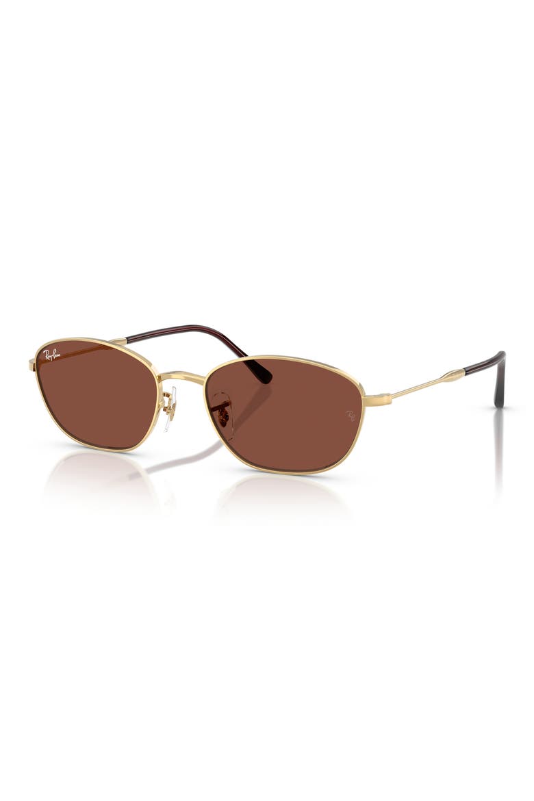 58mm Irregular Oval Sunglasses, Alternate, color, ARISTA / RED