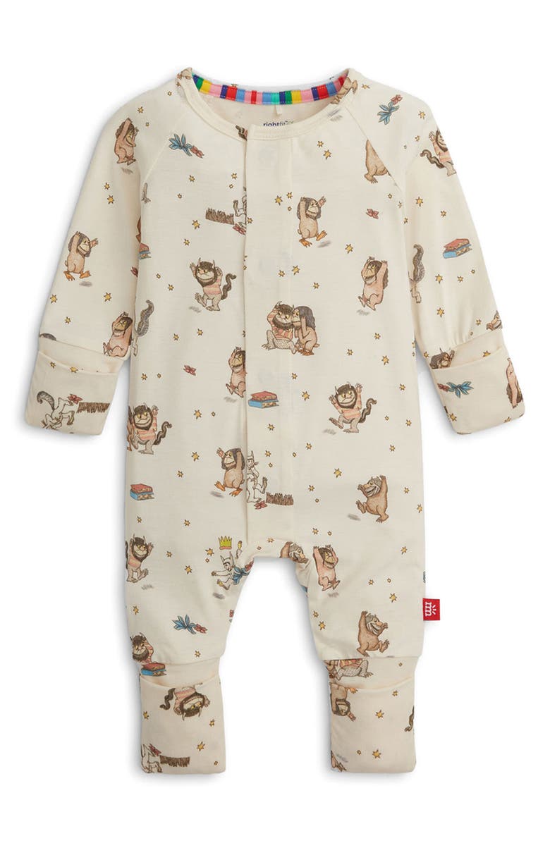 Magnetic Me Where the Wild Things Are Magnetic Closure Convertible Romper, Alternate, color, White