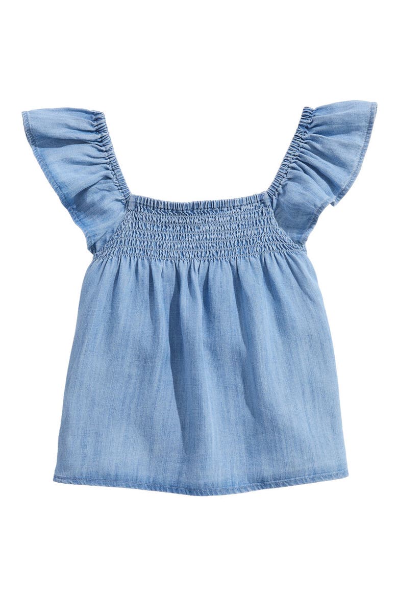 Kids' Ashe Chambray Top, Alternate, color, LIGHT ACID WASH