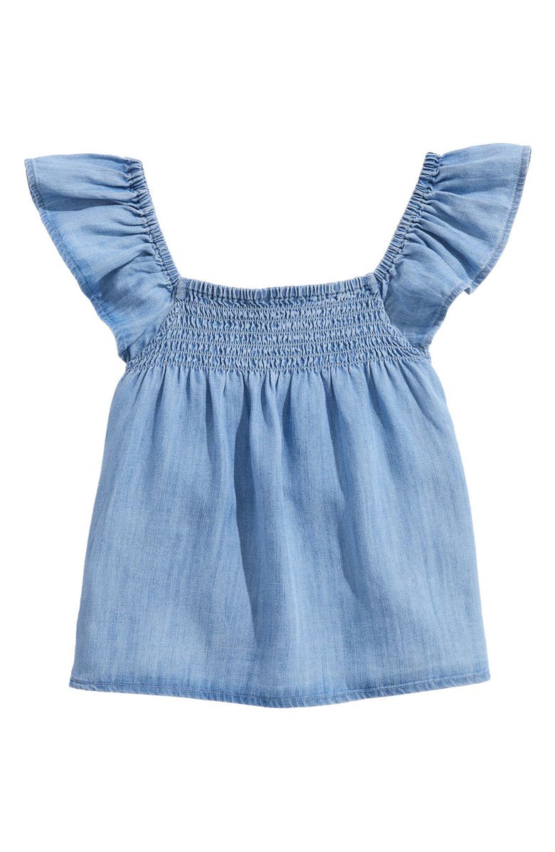 vineyard vines Kids' Ashe Chambray Top, Alternate, color, Light Acid Wash