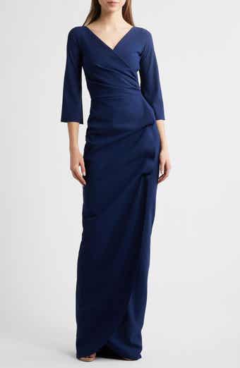 Zalfa Ruched Faux Wrap Dress