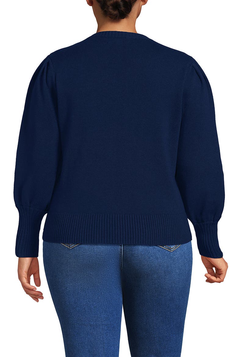 Drifter Puff Sleeve Crew Neck Sweater, Alternate, color, Deep Sea Navy