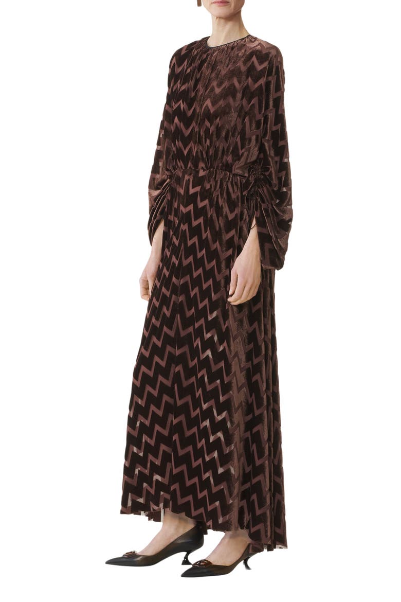 Devoré Velvet Dress, Main, color, Mocha