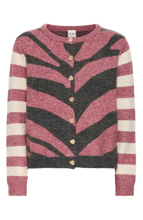 Ichi Knit Cardigan In Multi