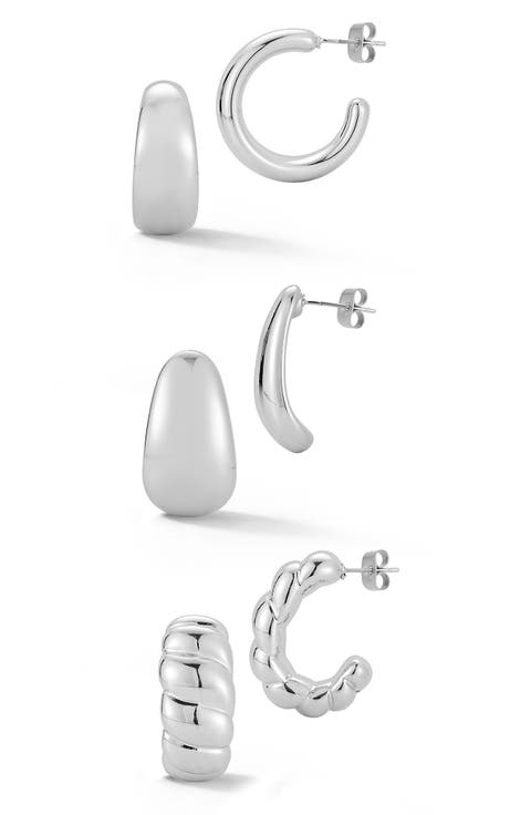Set of 3 Hoop Earrings
