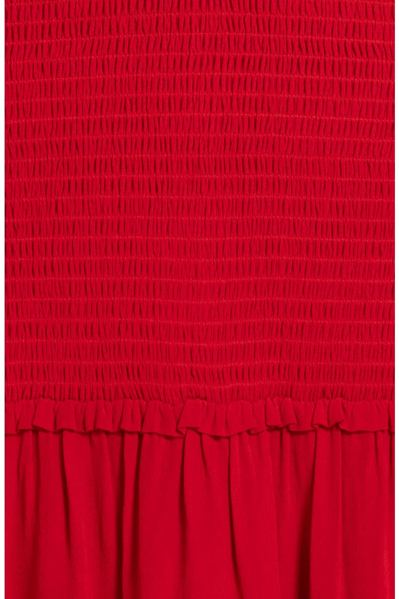 Smocked Maternity-to-Nursing Maxi Dress, Alternate, color, CORAL