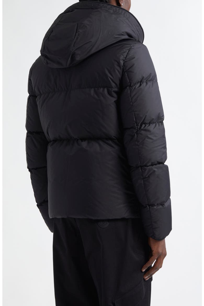 Montcla Water Repellent Short Hooded Down Jacket, Alternate, color, U99-DARK BLACK
