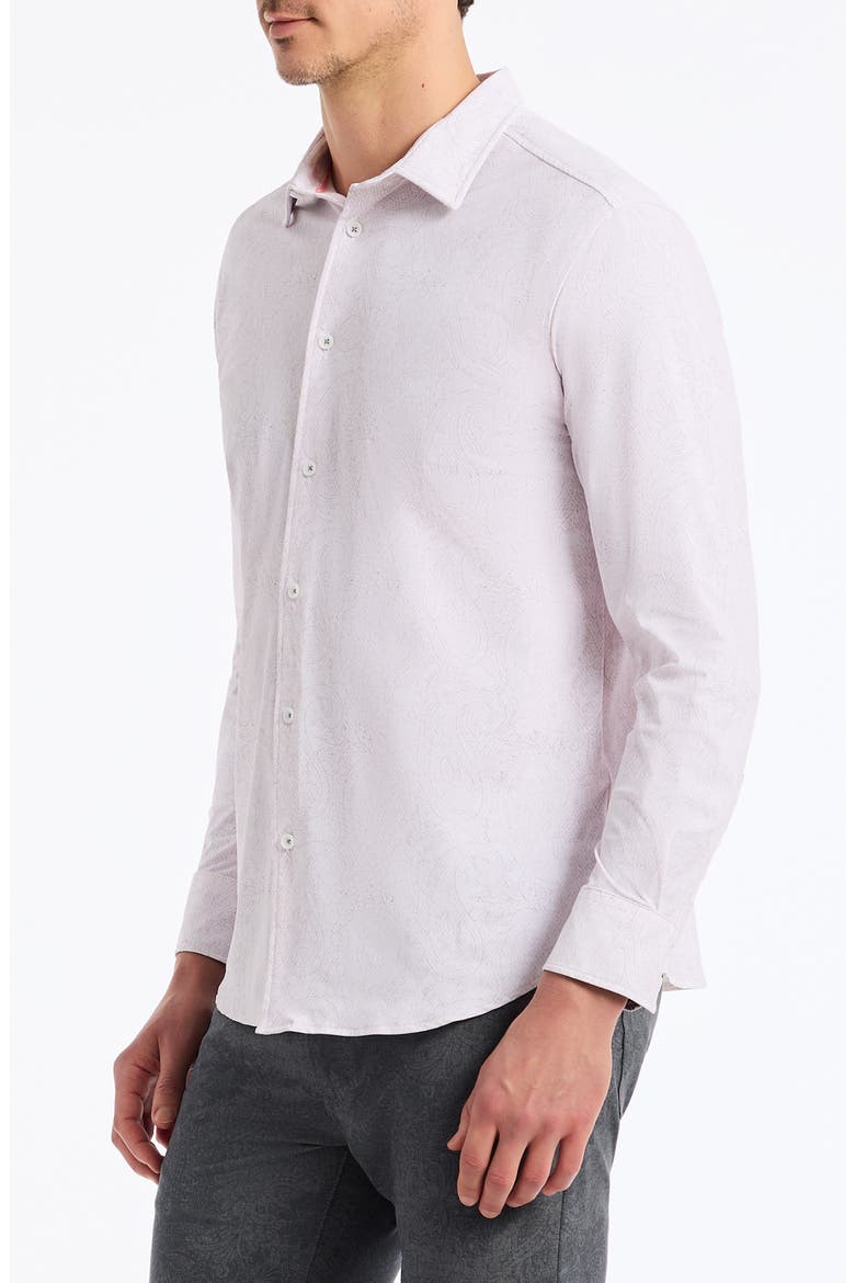 Thurston Paisley Knit Button-Up Shirt, Alternate, color, LIGHT PINK