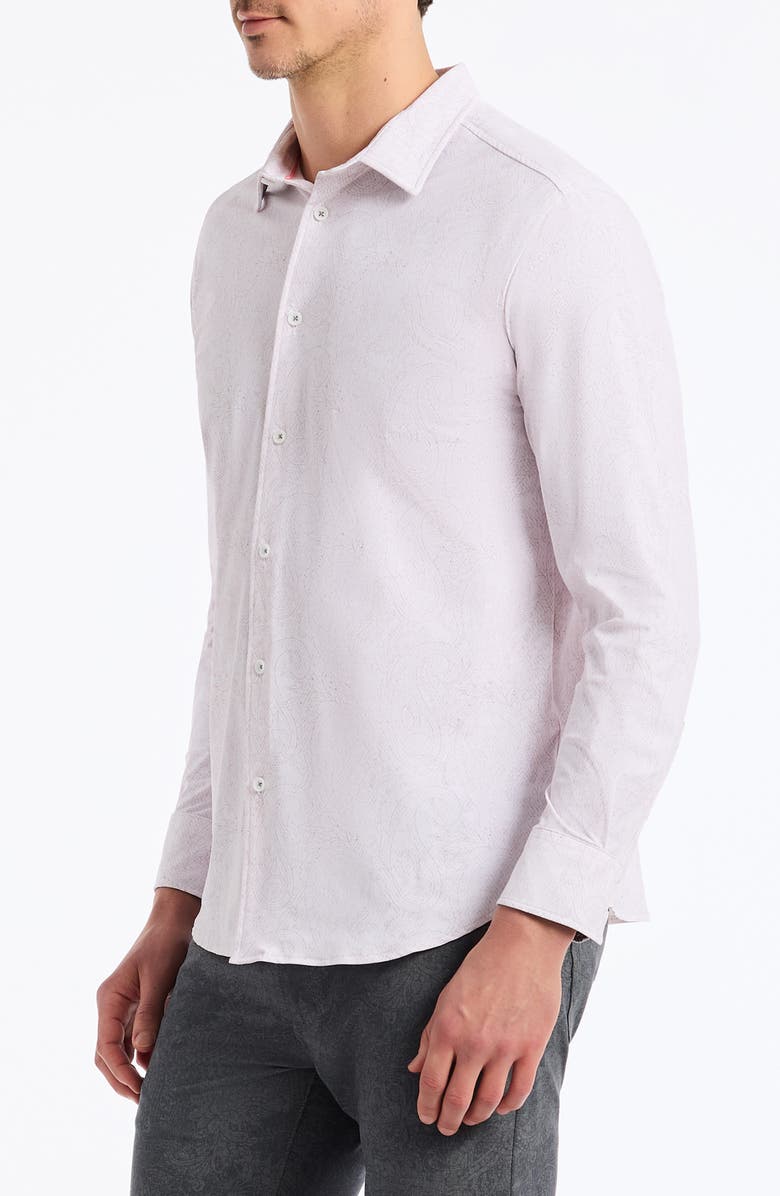 Robert Graham Thurston Paisley Knit Button-Up Shirt, Alternate, color, Light Pink
