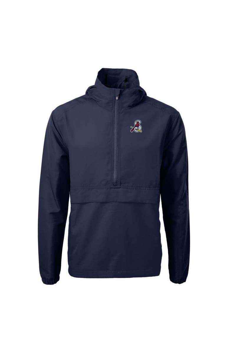 Cutter & Buck Men's Cutter & Buck  Navy Springfield Cardinals  Charter Eco Recycled Half-Zip Anorak Jacket, Alternate, color, 
