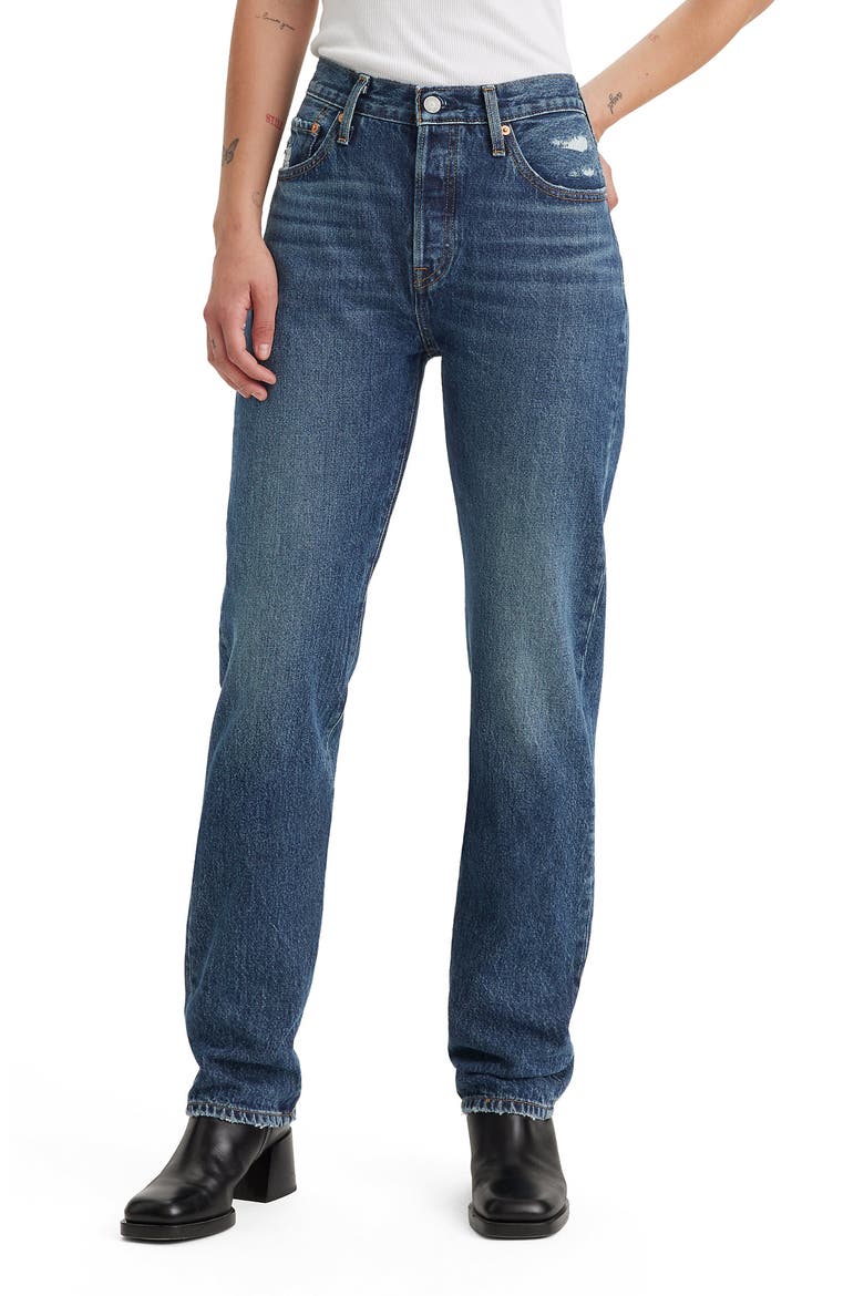 501® Original High Waist Straight Leg Jeans, Main, color, SUNDAY MORNING SKY