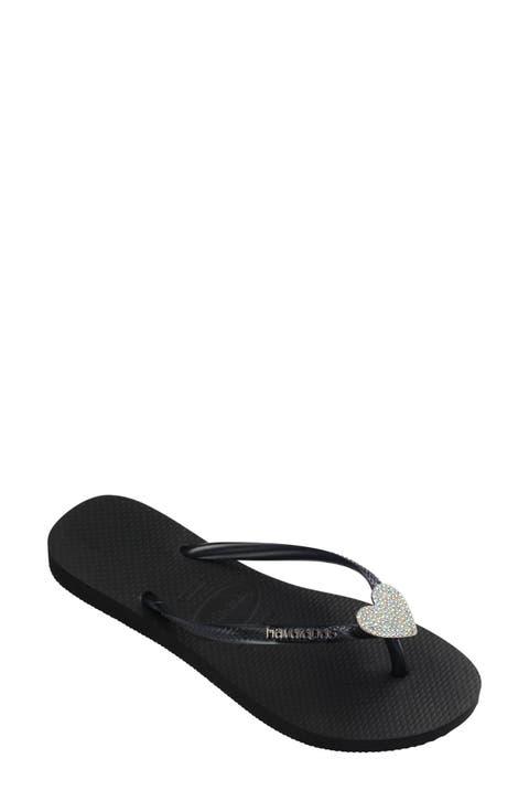 Slim Crystal Charm Flip Flop (Women)
