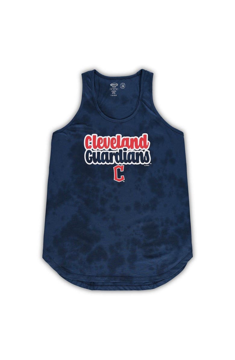 CONCEPTS SPORT Women's Concepts Sport Navy Cleveland Guardians Plus Size Cloud Tank Top & Shorts Sleep Set, Alternate, color,