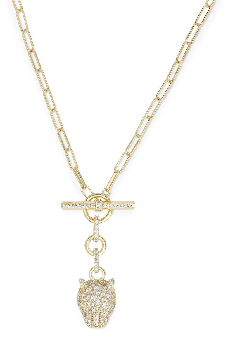 Jaguar Samantha Link Chain Necklace, Alternate, color, GOLD-WHITE