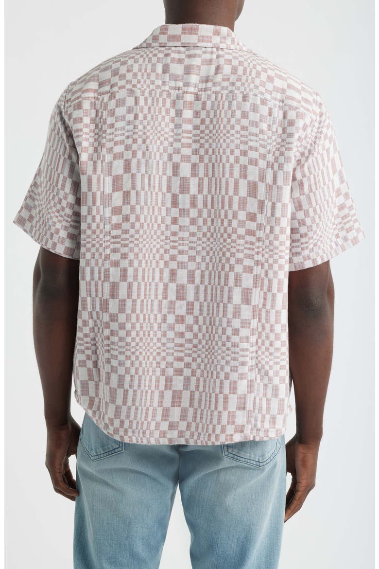 High Focus Moiré Print Cotton Camp Shirt, Alternate, color, DUSK