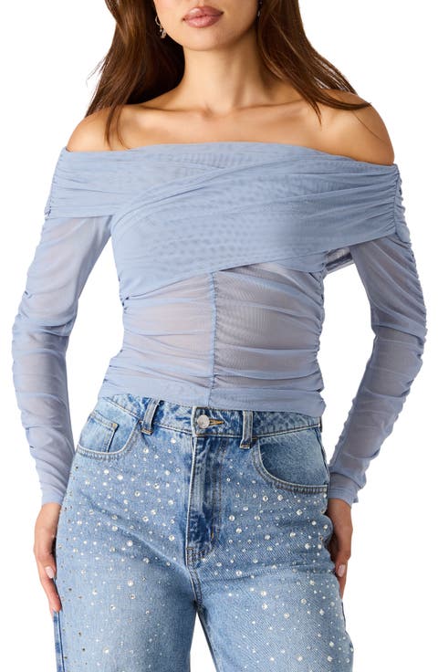 Viktoria Off-the-Shoulder Mesh Top